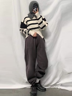「丈短トップス」｜영화さん（レディース・166cm）の冬コーディネート
