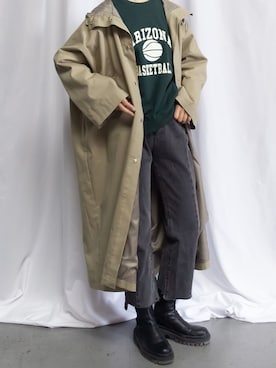 「me+em select（ミームセレクト）のアイテム（モッズコート）」を使った、영화さん（レディース・166cm）の秋コーディネート