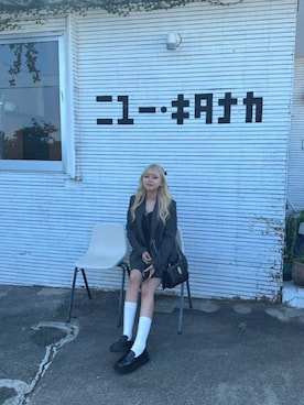 「GRL（グレイル）のアイテム（ローファー）」を使った、smilyさん（レディース・152cm）の冬コーディネート