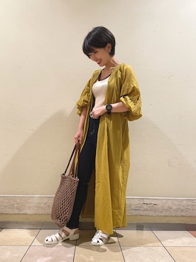 「リブタンクトップ」｜「アイテム（ワンピース/ドレス）」を使った、wataseさん（レディース・155cm）の夏コーディネート