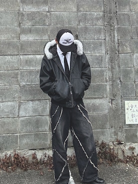 「WEGO（ウィゴー）のアイテム（帽子）」を使った、そうさん（メンズ・175cm）の冬コーディネート