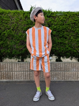 「CONVERSE（コンバース）のアイテム」を使った、yuui8135さん（キッズ・142cm）の夏コーディネート