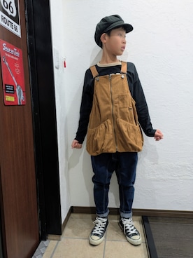 「アイテム（デニムパンツ）」を使った、yuui8135さん（キッズ・137cm）の秋コーディネート