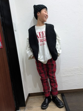 「CIAOPANIC TYPY（チャオパニックティピー）のアイテム」を使った、yuui8135さん（キッズ・137cm）の冬コーディネート