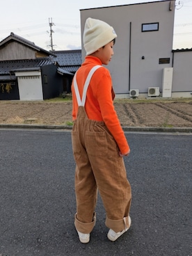 「アイテム（サロペット/オーバーオール）」を使った、yuui8135さん（キッズ・137cm）の冬コーディネート