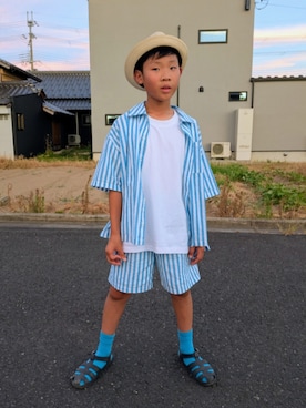「アイテム（シャツ/ブラウス）」を使った、yuui8135さん（キッズ・136cm）の夏コーディネート