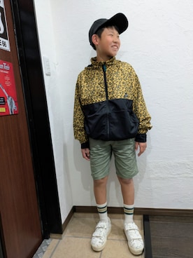 「アイテム（ナイロンジャケット）」を使った、yuui8135さん（キッズ・137cm）の秋コーディネート