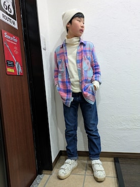 「antiqua（アンティカ）のアイテム」を使った、yuui8135さん（キッズ・137cm）の春コーディネート