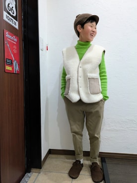 「アイテム（サンダル）」を使った、yuui8135さん（キッズ・137cm）の冬コーディネート