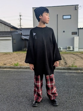 「アイテム（ニット/セーター）」を使った、yuui8135さん（キッズ・137cm）の冬コーディネート