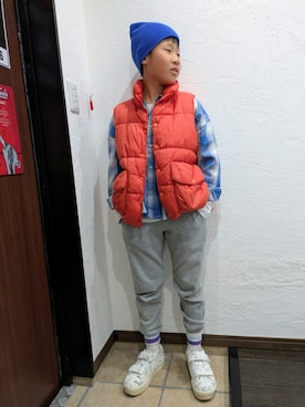 「アイテム（シャツ/ブラウス）」を使った、yuui8135さん（キッズ・137cm）の秋コーディネート