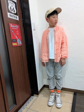 「アイテム（スウェットパンツ）」を使った、yuui8135さん（キッズ・137cm）の秋コーディネート