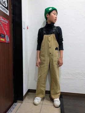 「アイテム（サロペット/オーバーオール）」を使った、yuui8135さん（キッズ・137cm）の秋コーディネート