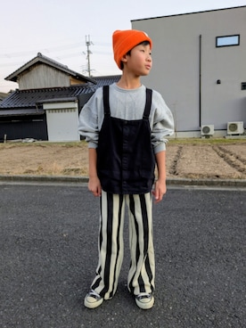 「アイテム（ベスト）」を使った、yuui8135さん（キッズ・137cm）の冬コーディネート