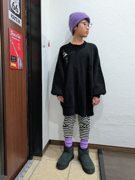 「Burner（バーナー）のアイテム」を使った、yuui8135さん（キッズ・137cm）の冬コーディネート