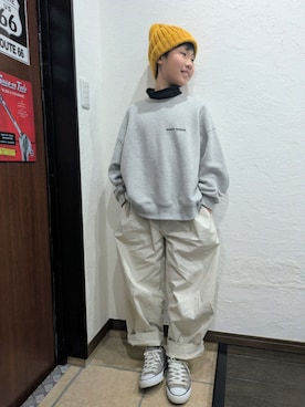 「CONVERSE（コンバース）のアイテム」を使った、yuui8135さん（キッズ・137cm）の冬コーディネート