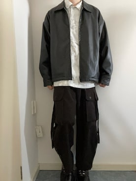 「CASPER JOHN」｜「アイテム（ブルゾン）」を使った、Ryoさん（メンズ・173cm）の春コーディネート