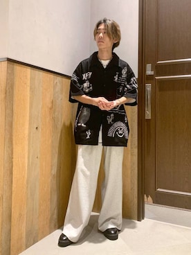 「RAGEBLUE（レイジブルー）のステンレスデザインショートネックレス（ネックレス）」を使った、Kanさん（メンズ・157cm・20代）の夏コーディネート