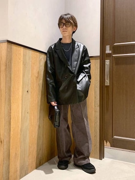 「アイテム（メガネ）」を使った、Kanさん（メンズ・157cm）の秋コーディネート