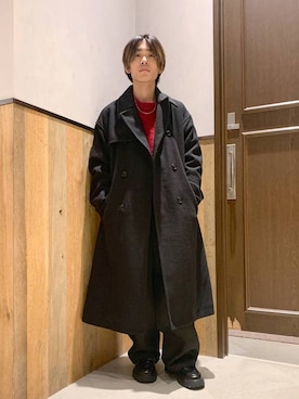 「アイテム（トレンチコート）」を使った、Kanさん（メンズ・157cm）の秋コーディネート