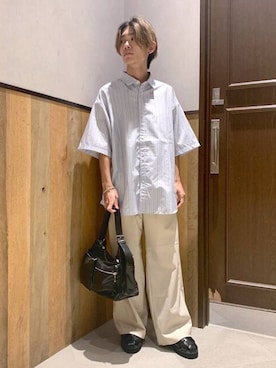 「RAGEBLUE（レイジブルー）のアイテム（ショルダーバッグ）」を使った、Kanさん（メンズ・157cm）の夏コーディネート