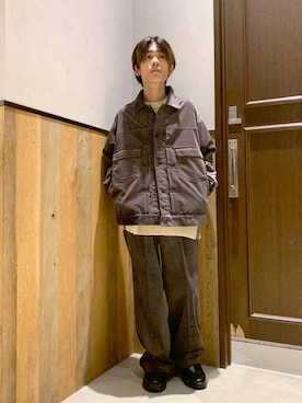 「アイテム（スラックス）」を使った、Kanさん（メンズ・157cm）の秋コーディネート