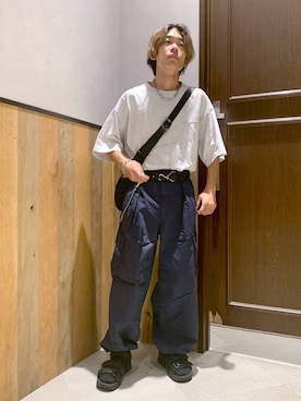 「アイテム（ウォレットチェーン）」を使った、Kanさん（メンズ・157cm・20代）の夏コーディネート