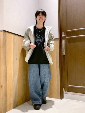 「RAGEBLUE（レイジブルー）のアイテム（ダウンジャケット/コート）」を使った、Kanさん（メンズ・157cm）の冬コーディネート