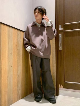 「アイテム（スラックス）」を使った、Kanさん（メンズ・157cm）の秋コーディネート