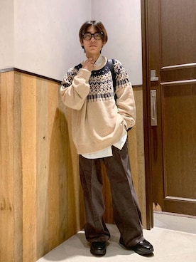 「アイテム（メガネ）」を使った、Kanさん（メンズ・157cm）の秋コーディネート