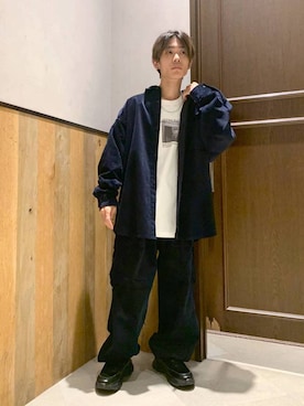 「アイテム（ネックレス）」を使った、Kanさん（メンズ・157cm）の秋コーディネート