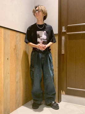 「アイテム（サンダル）」を使った、Kanさん（メンズ・157cm）の夏コーディネート