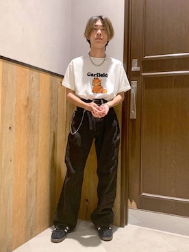 「アイテム（ウォレットチェーン）」を使った、Kanさん（メンズ・157cm）の夏コーディネート