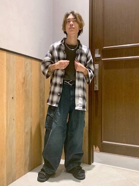 「アイテム（サンダル）」を使った、Kanさん（メンズ・157cm）の夏コーディネート