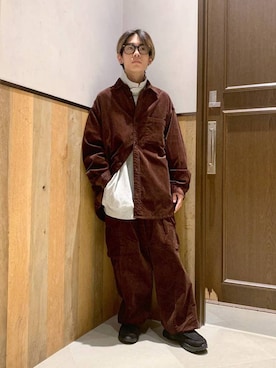 「アイテム（メガネ）」を使った、Kanさん（メンズ・157cm）の秋コーディネート