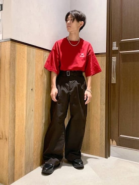 「RAGEBLUE（レイジブルー）のステンレスデザインショートネックレス（ネックレス）」を使った、Kanさん（メンズ・157cm・20代）の夏コーディネート