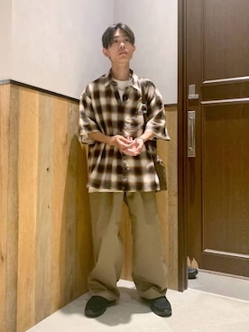 「アイテム（チノパンツ）」を使った、Kanさん（メンズ・157cm・20代）の夏コーディネート