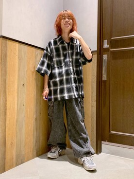 「RAGEBLUE（レイジブルー）のアイテム（スニーカー）」を使った、Kanさん（メンズ・157cm）の夏コーディネート
