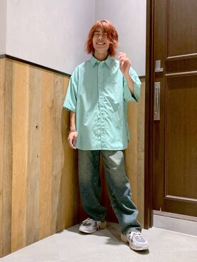 「RAGEBLUE（レイジブルー）のアイテム（スニーカー）」を使った、Kanさん（メンズ・157cm）の春コーディネート