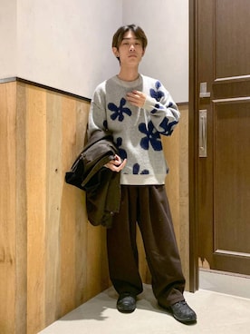 「アイテム（スウェットパンツ）」を使った、Kanさん（メンズ・157cm）の秋コーディネート