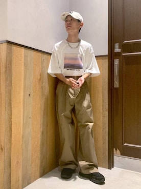 「アイテム（チノパンツ）」を使った、Kanさん（メンズ・157cm）の夏コーディネート