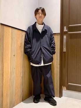 「アイテム（スウェットパンツ）」を使った、Kanさん（メンズ・157cm）の秋コーディネート