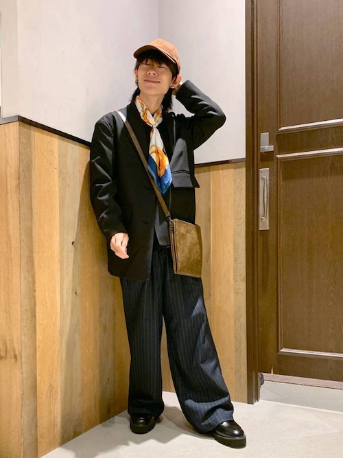 【UNISEX】リング付き/マルチパターン大判スカーフ