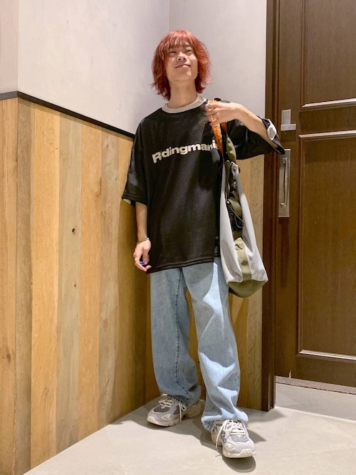 【Ridingmania】袖ライン/スポーティメッシュTシャツ