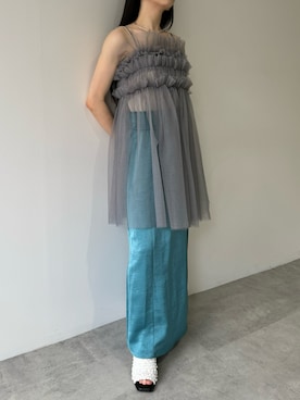 「チュール」｜「アイテム（キャミソール、グレー系）」を使った、LA BELLE ETUDEさん（レディース・163cm）の春コーディネート