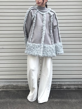 「アイテム（ノーカラーコート）」を使った、LA BELLE ETUDEさん（レディース・155cm）の秋コーディネート