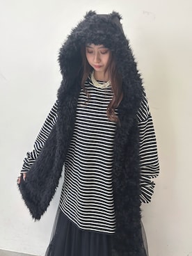 「アイテム（マフラー）」を使った、LA BELLE ETUDEさん（レディース・162cm）の秋コーディネート