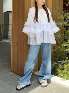 「LA BELLE ETUDE（ラベルエチュード）のアイテム（パンツ）」を使った、LA BELLE ETUDEさん（レディース・155cm）の春コーディネート