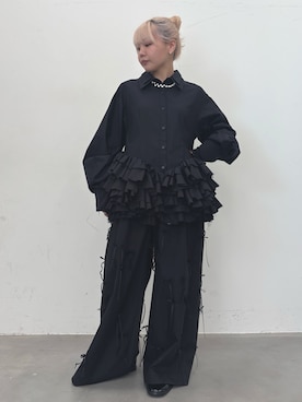 「アイテム（スラックス）」を使った、LA BELLE ETUDEさん（レディース・149cm）の冬コーディネート