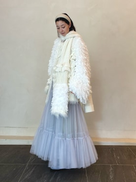 「アイテム（マフラー）」を使った、LA BELLE ETUDEさん（レディース・162cm）の秋コーディネート